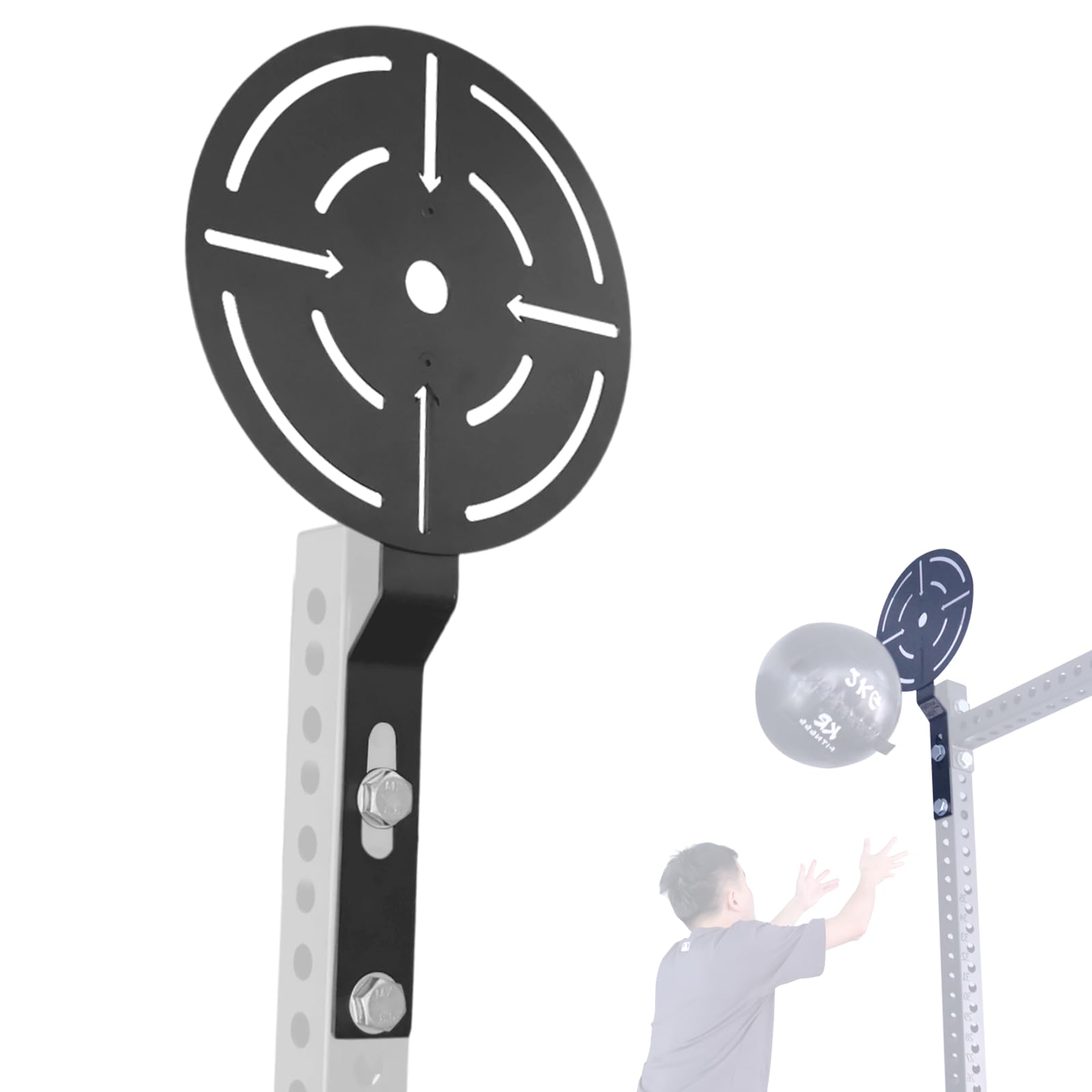 AHTAPFON Bersaglio da parete per rack montato con accessori di estensione, bersaglio palla medica per attacchi Power Squat, squash shot fitness per palestra domestica