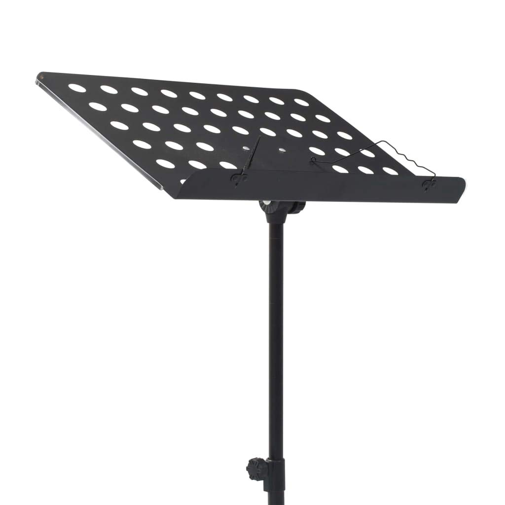 Tidyard Leggio per spartiti, gambe per treppiedi con superficie di appoggio, porta spartiti, altezza regolabile: 75 – 142 cm, acciaio, nero