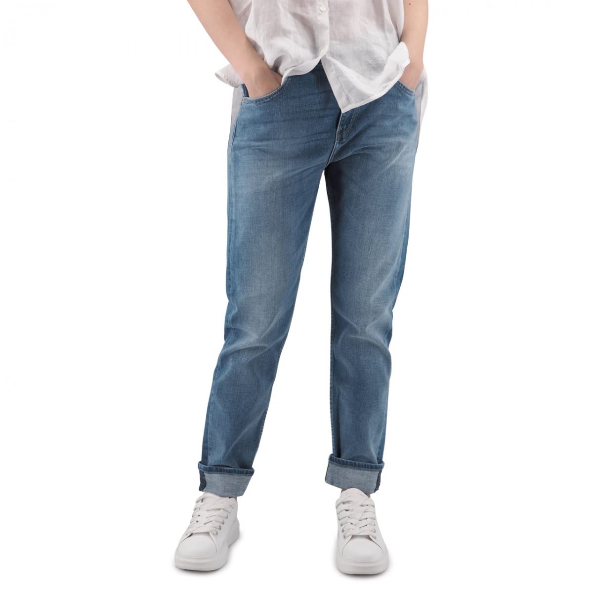 Replay Damen Jeans Marty Boyfit, Medium Blue 009 (Blau), 24W / 28L