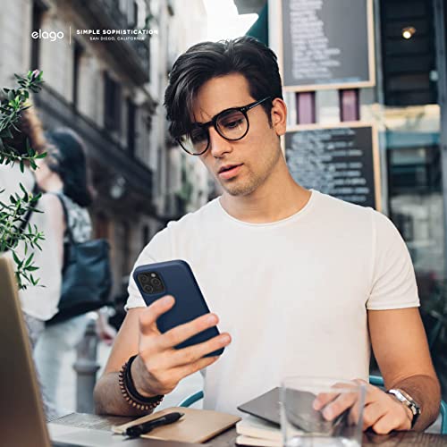 elago Magnetic Silicone Case Compatible with iPhone 12 and Compatible with iPhone 12 Pro 6.1 Inch - Built-in Magnets, Compatible with MagSafe Accessories (Navy Blue) by elago - Image 2