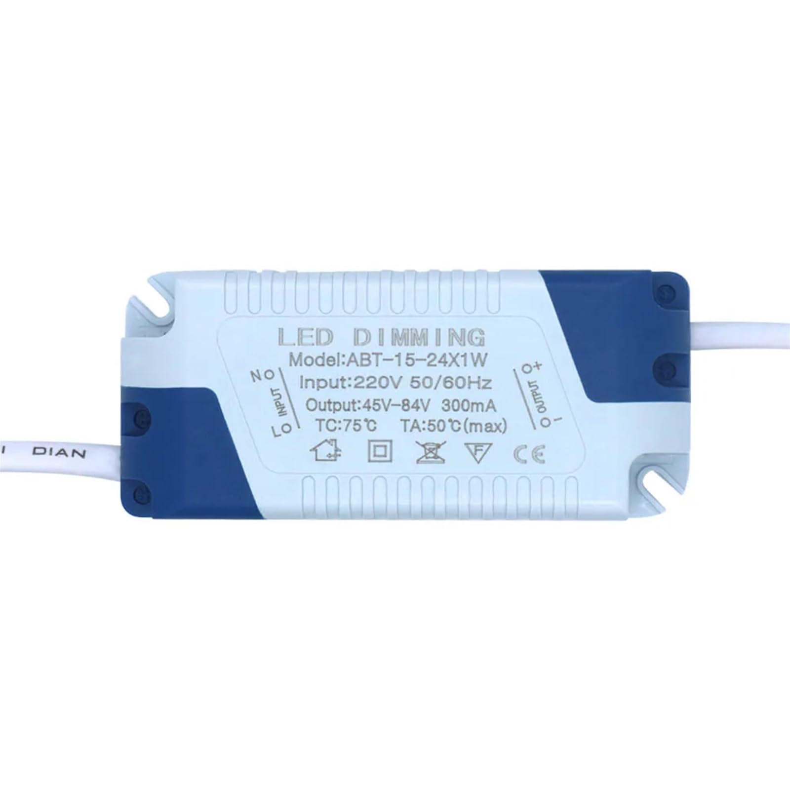 FCARUMIQP Power Supply Adapter 3W 5W 6-7W 7-15W 15-24W 220V 300mA LED Dimming Safe Plastic Shell Driver for Panel Light Strip(15-24W DC45-84V)