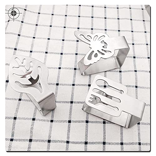 Binbe 6 Pcs Tablecloth Clips, Heavy Duty Picnic Table Clips Thick Stainless Steel Tablecloth Clips Table Cloth Holders For Outdoor Camping Dining Table Kitchen Restaurant Patio Garden Picnic Party #TOP5