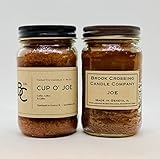 Fresh Coffee Scented Candle “Cup of Joe“ - Handmade Candle by Brook Crossing Candle Co. New Branding, Same Great Candle - 16 oz Jar - Made in USA - 5' x 3' x 3'.