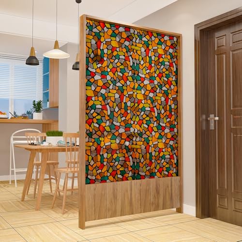 Image of WOO Home Frosted Glass Window Film & Stickers (12 X 48 INCH) Privacy Window Cover for Home & Office - Easy Apply, UV Protection, Removable Decorative Film (Colour 3D Stone Film | 1 X 4 SQFT)