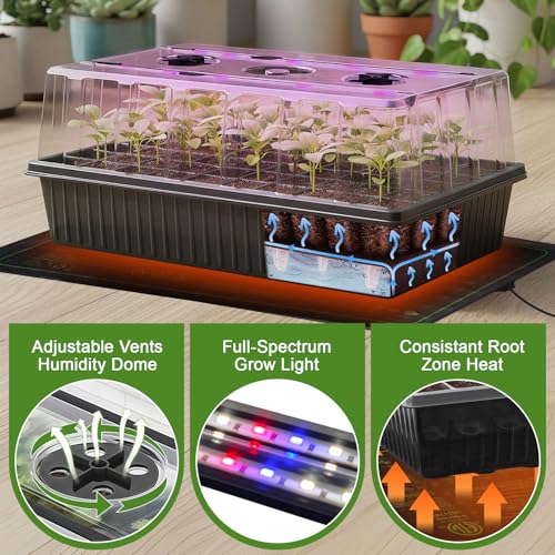Plateau de démarrage de graines à arrosage automatique 60 cellules avec lampe - 4