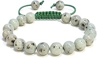 Vista 182 de Adjustable Crystal Bracelet – Gemstone Bead Bracelet with Adjustable Macrame String – Chic Gemstone Bracelet for Men and Women – 8mm Round Healing