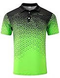 Seadodo Golf Shirts for Men Short Sleeve Dry Fit Moisture Wicking Performance Print Polo Shirt for Tennis Hiking Camping Fluorescent Green M