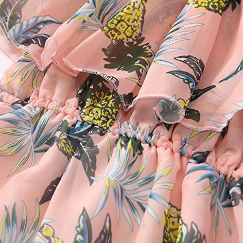 Girls Short Sleeve Dresses Loose Casual Elastic Waist Dress Summer Holiday Dress A Line Swing Skater Dress (Pink, 6-8 Years)3