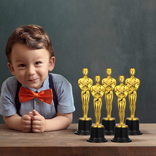 NUOBESTY Troféu de recompensa de plástico de troféu de prêmio dourado para esportes e cerimônias de