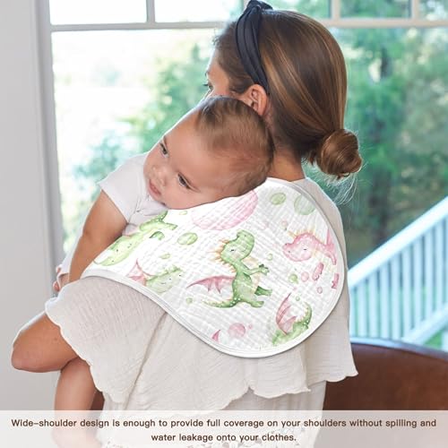 xigua Cute Bubbles and Dragons Baby Burp Cloths for Newborn Boys and Girls 2 Pack, Soft & Absorbent Cotton Baby Burp Cloth, Baby Washcloths, Newborn Towel, Burp Rags 7