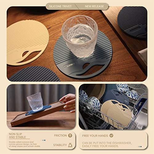 Cosamtec Silicone Trivets For Hot Dishes Heat Resistant Trivets For Hot Pots & Pans Multipurpose & Versatile Hot Pads For Kitchen & Countertop Table Coasters Set Of 2 #TOP4