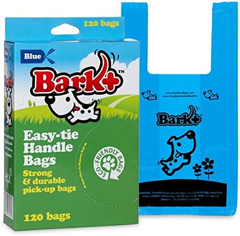 Bark 120 Count Dog Waste Bags, Unscented Poop Bags with Handles (not on Rolls)