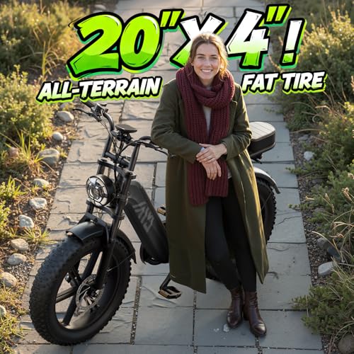 Image of TST Electric Bike for Adults, 1500W Peak Motor 60 Miles Fat Tire Ebike with 48V 15Ah Removable Battery 20 inch Fat Tire Electric Bike, Full Suspension and 7-Speed