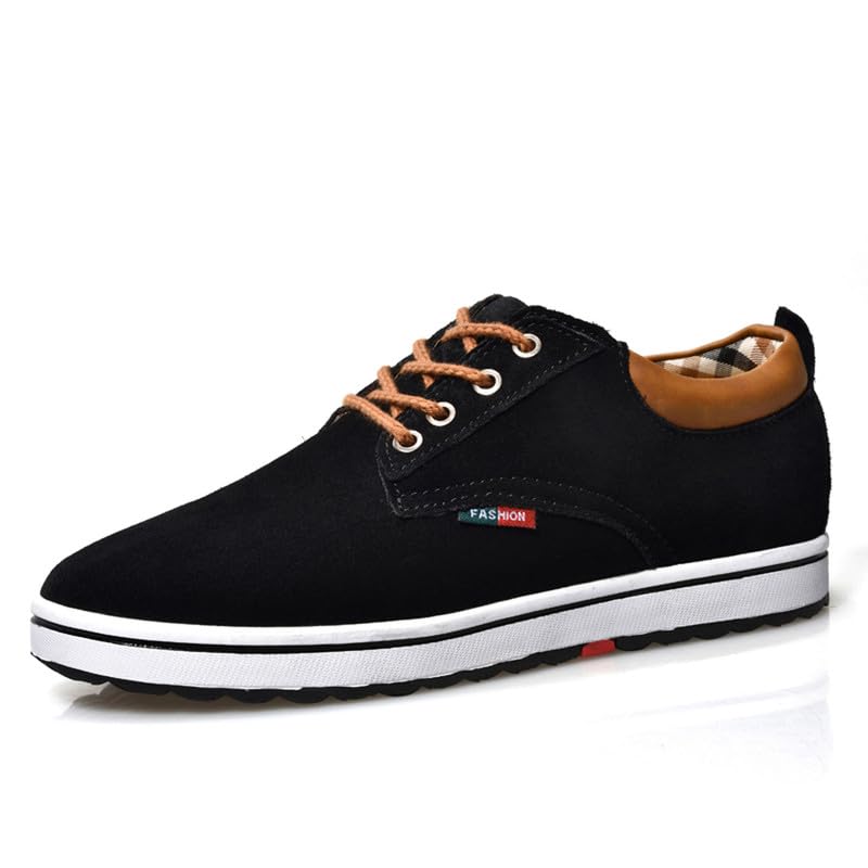 Image of BMINFEE Height Increasing Shoes Men's Taller Height Elevator2.4 Lace-up Flannelette Cowhide Leather Lightweight Casual Walking