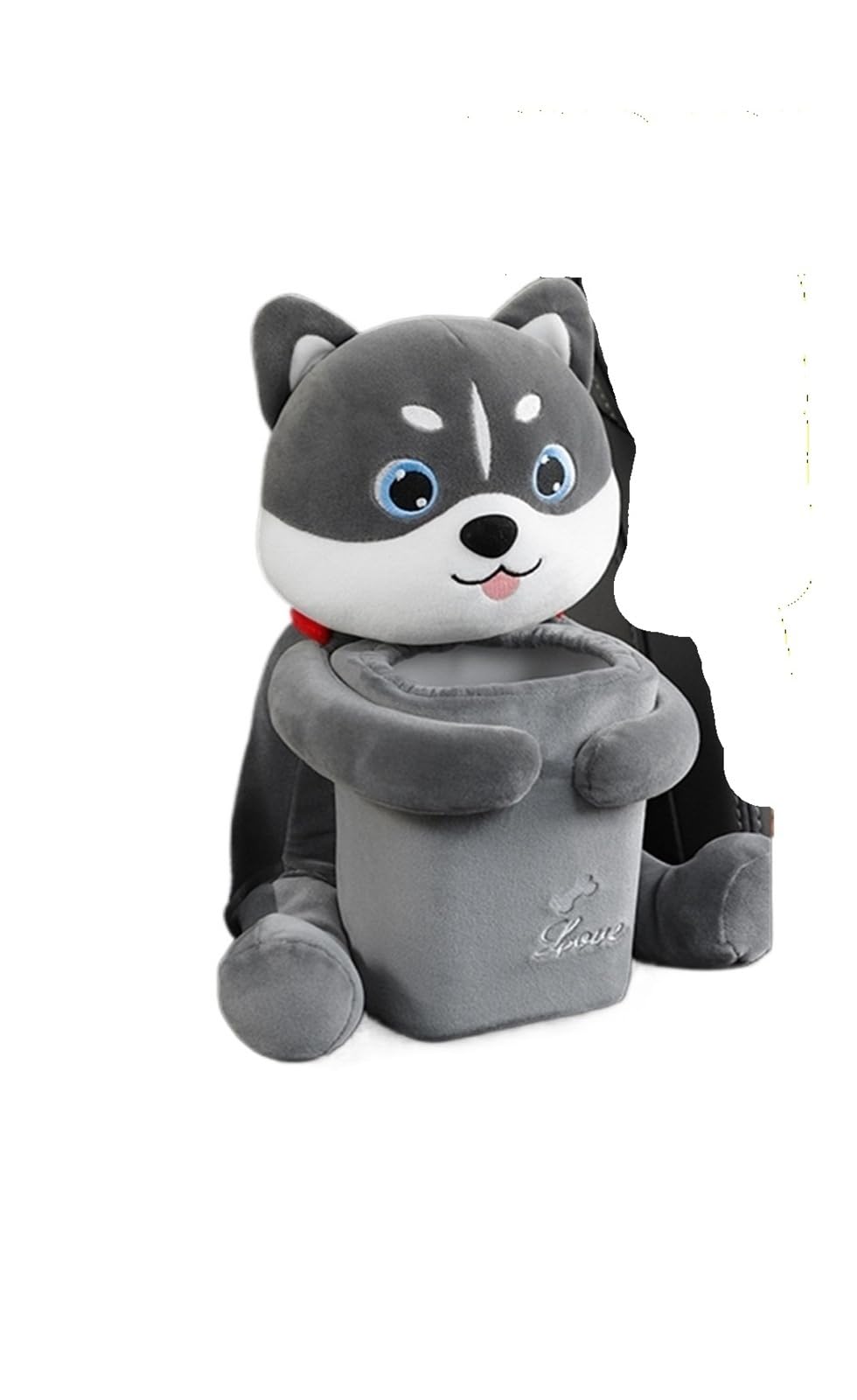 1pcs 2in1 Cute Car Armrest Box Tissue Trash Anti Leakage Water Lovely Idea Goods Boxes For Paper Handkerchiefs Napkin Organizer(Siberian Husky)