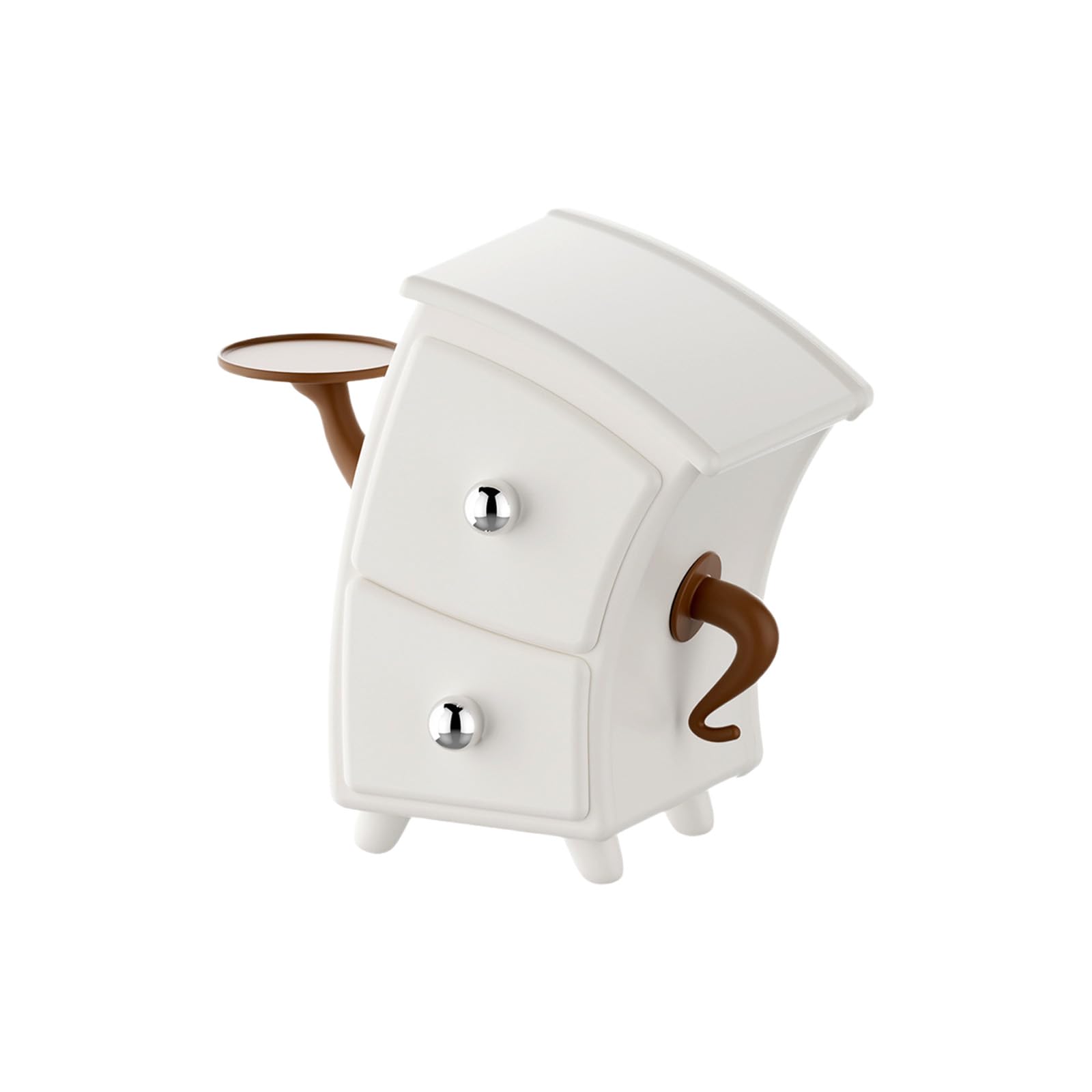 Buxuaaaa Amusings Curved Desktop Storage Solution Spacious Interior Decorative Functional Organizers Creative Storage Container