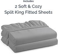 Vista 318 de King Fitted Bed Sheet - Bottom Single Fitted Sheet Only - Ultra-Soft Hotel Luxury Bedding w/ 8-16 Inch Deep Pockets - Breathable, Cooling & Wrinkle