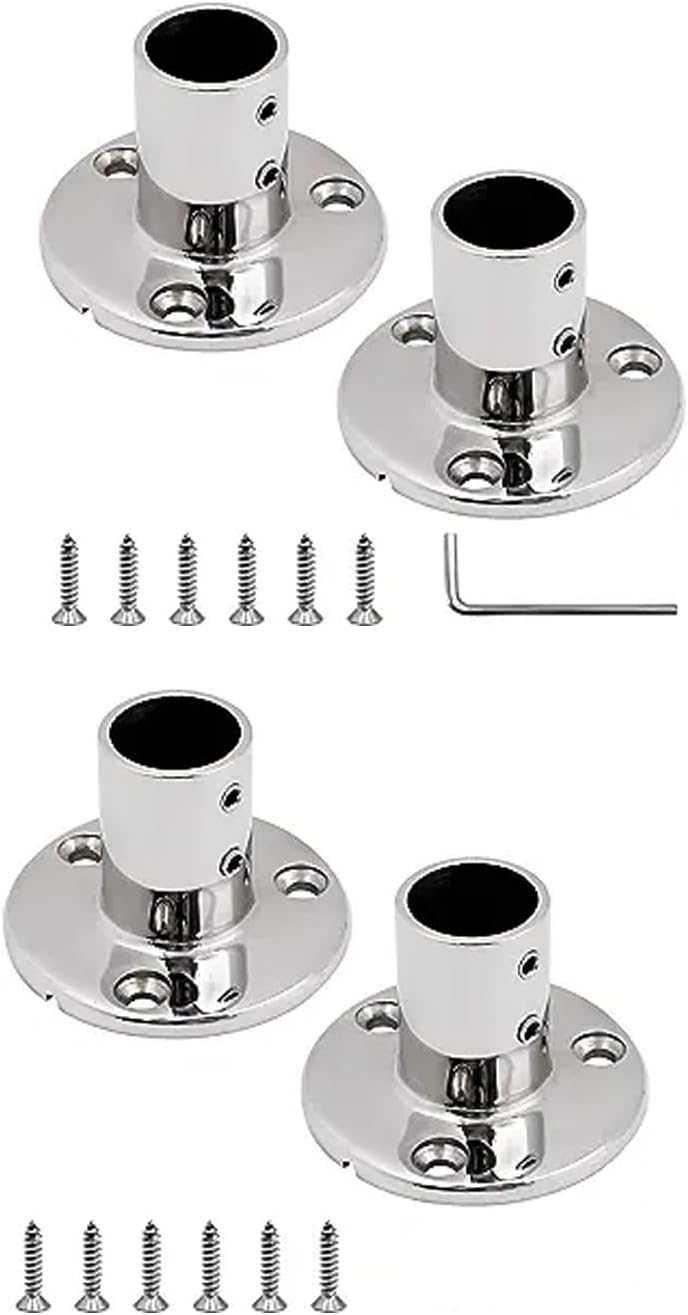 SHENGHUISS Boat Hand Rail Fitting Heavy Duty 316SS Marine Round Base with L Shape Hex Key and Screws
