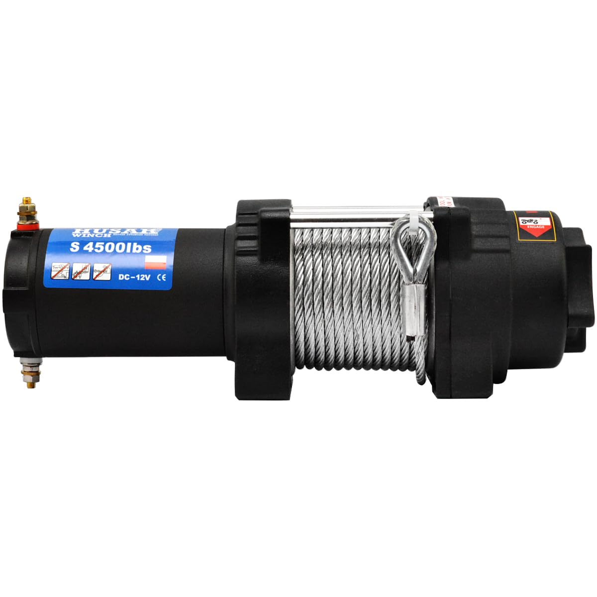 Verricello Elettrico 12V 4500 lbs | 2041 kg – Cavo in Acciaio da 12m, Trasmissione Planetaria a 3 Stadi, Telecomando Wireless,Freno Automatico,Kit di Montaggio –Ideale per ATV/UTV +CINGHIA
