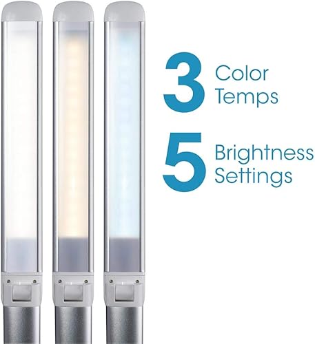 Miniatura 5 de OttLite Command - Lámpara LED de escritorio con función de voz para Google Home, 5 ajustes de brillo, puerto USB de 2,1 A, 3 modos de temperatura de