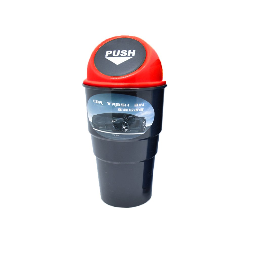 Car Trash Bin, Portable Mini Car Garbage Bin Rubbish Trash Can Plastic Storage Box Organizer Red One Size