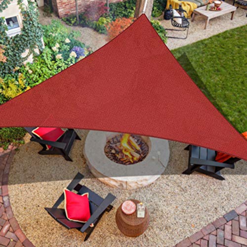 iCOVER Sun Shade Sail Canopy 16'5"x16'5"x16'5", 185GSM Fabric Permeable Pergolas Top Cover, for Outdoor Patio Lawn Garden Backyard Awning, Terra