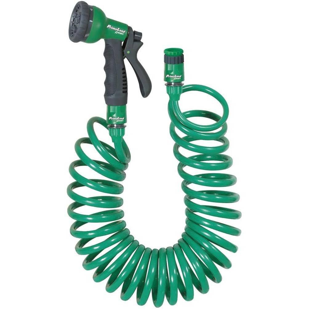 D-Work, tubo a spirale 15 m, pistola multigetto, flessibile e resistente, ideale per irrigazione, ideale per irrigazione