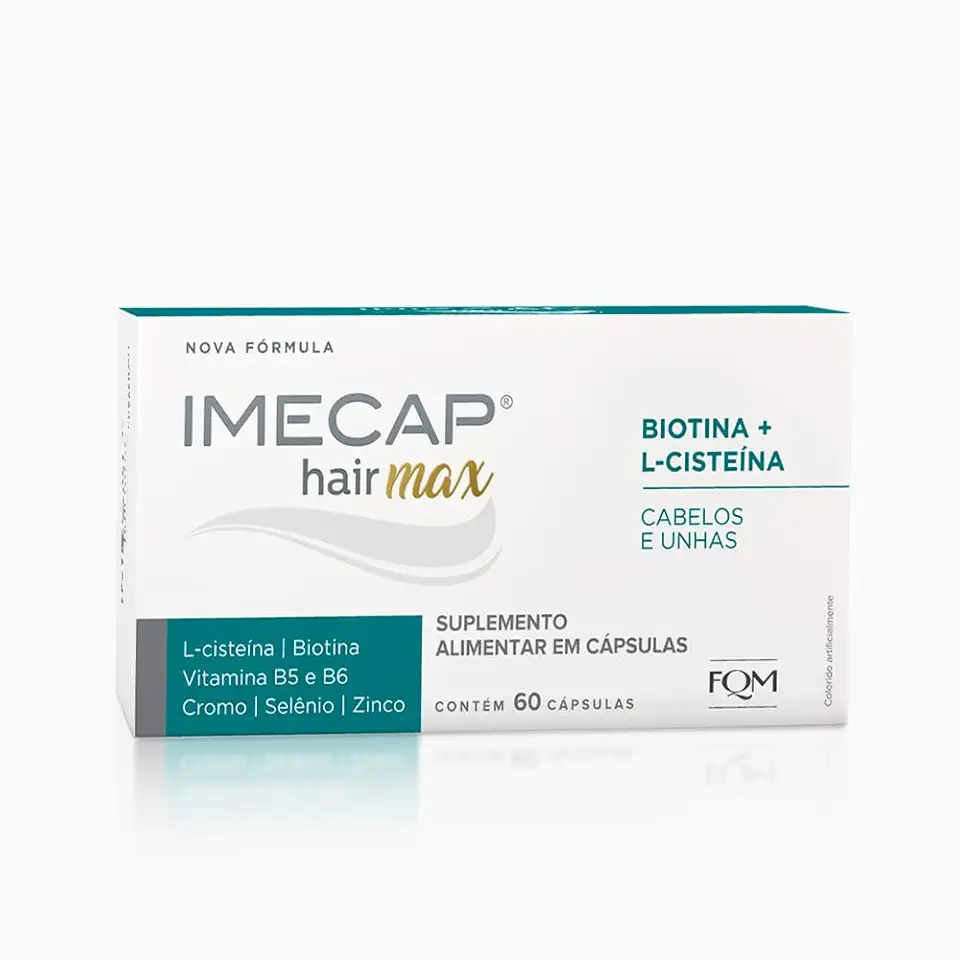 Imecap Hair Max 60 Cápsulas - Vitaminas para Cabelos e Unhas com Cisteína