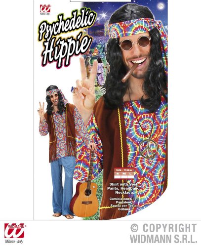 WIDMANN Uomo Hippie Psichedelico Camicia con Gilet...