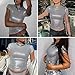Women's Shiny Metallic Short Sleeve T Shirt Sexy Mock Neck Slim Crop Top Party Disco Club Tees