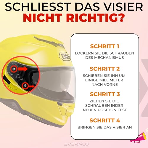 Everalo Kompatibel mit Shoei GT air 2 Visier - Gt Air - Neotec - Opticson - Cns1 - Helmvisier Pinlock Ready - Anti-Kratzer und Anti-Beschlag (Klar)