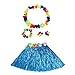 Hula Hawaïen, Fête Hula, Hula Jupe, Jupes En Herbe Convient Pour Les Pom-Pom Girls, Les Soirées à Thème, Les Mariages, Les Anniversaires, Les Fêtes d'Halloween, Les Fêtes De Carnaval, 40 Cm (Bleu)