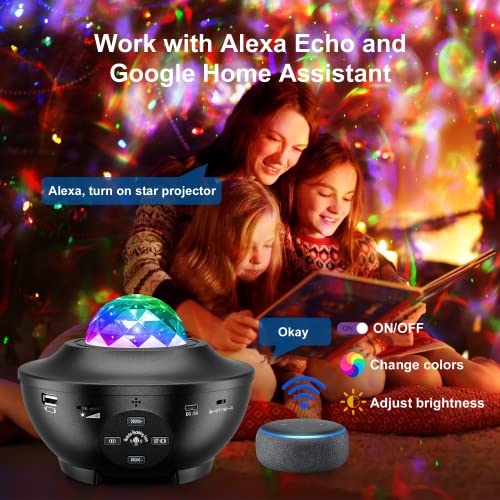Galaxy Projector Star Projector For Bedroom, Starry Night Light Projector For Kids, Large Coverage Star Projector For Ceiling, Built In Bluetooth/Music Speaker/Timer, Ideal Gift For Christmas Decor #TOP4