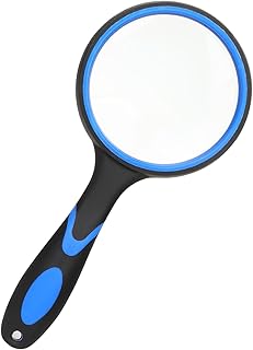 Lupe 75 MM Leselupe Handlupe Magnifying Glass Juwelierlupe für Senioren Kinder Juwelier Hobbybeobachtung Insekten Zeitungen Hochwertiges Objektiv:Lupe besteht aus hochwertigem Glas, ist dick und hocht