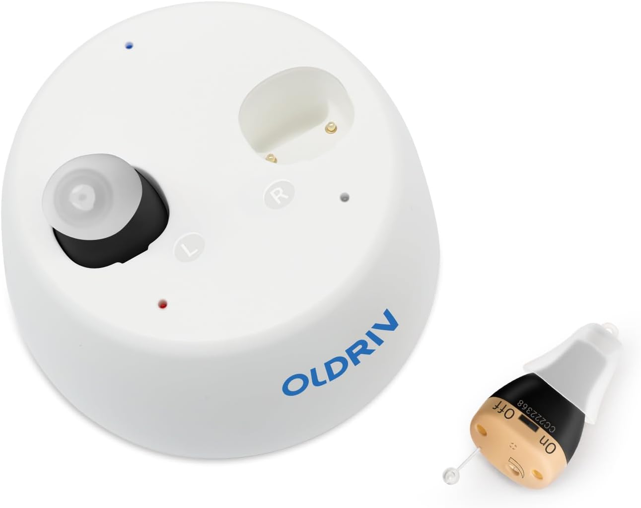 Hearing Aids for Seniors, Completely-in-Canal (CIC) Hearing Aids for Adults Rechargeable OTC Digital Hearing Aids with Noise Cancelling, Black 1 Pairs