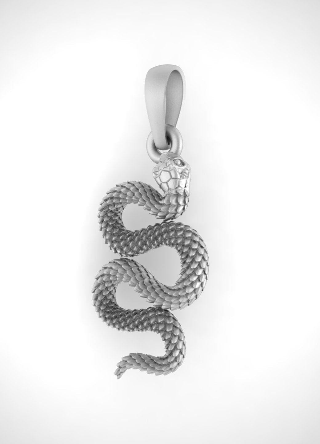 Elegante colgante de cadena de plata pura con 92,5% de pureza de serpiente (colgante con cadena de eslabones de 55,88 cm) - mpsc7357-1, S, Gema