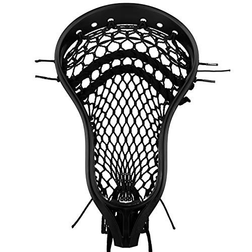 StringKing Men's Mark 1 Lacrosse Head Strung with Type 3X Mesh (Black/Black)