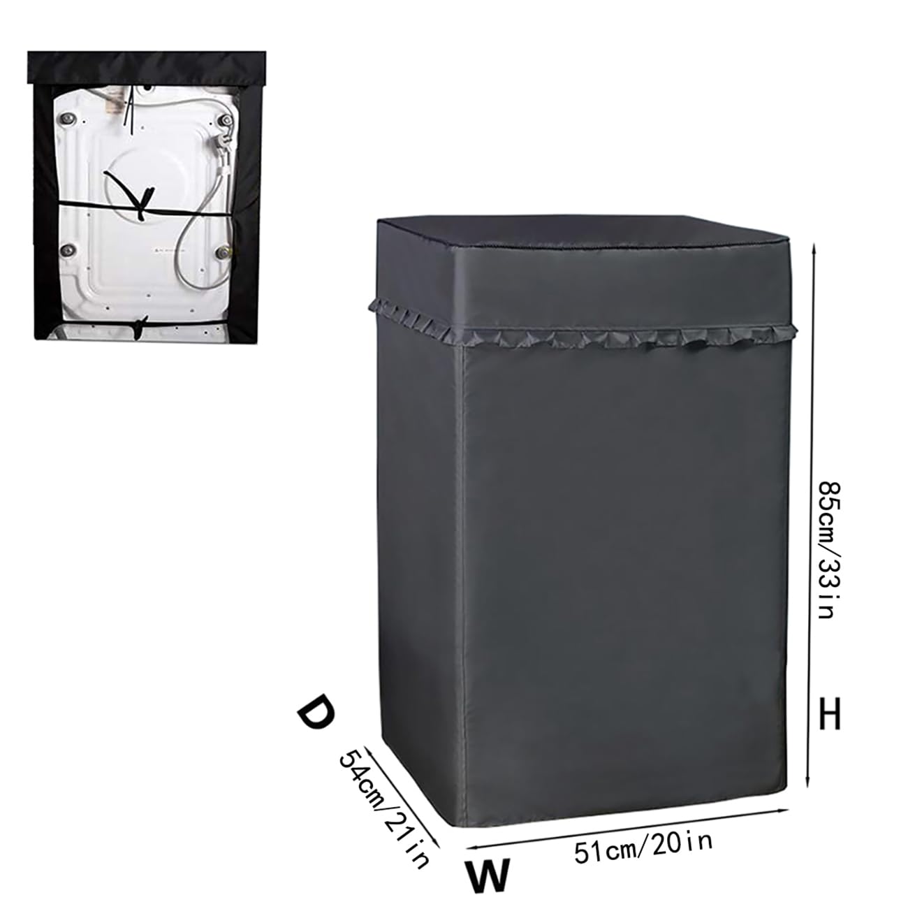 Cubierta portátil para lavadora y secadora, cubierta para lavadora y secadora, a prueba de polvo, impermeable, protector de electrodomésticos (S-21D20W33H) 2
