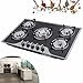 30Inch Gas Cooktop 5 Burners Gas Stove Tempered Glass Cooktop Battery Automatic Pulse Ignition Durable Quality Meet All Cooking Needs