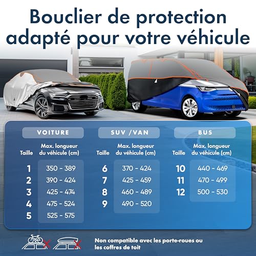 Bâche antigrêle camionnette avec housse protectrice imperméable extérieure