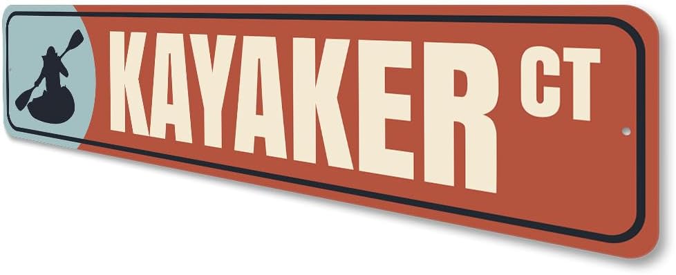 Kayaker Court Sign - 6 x 24