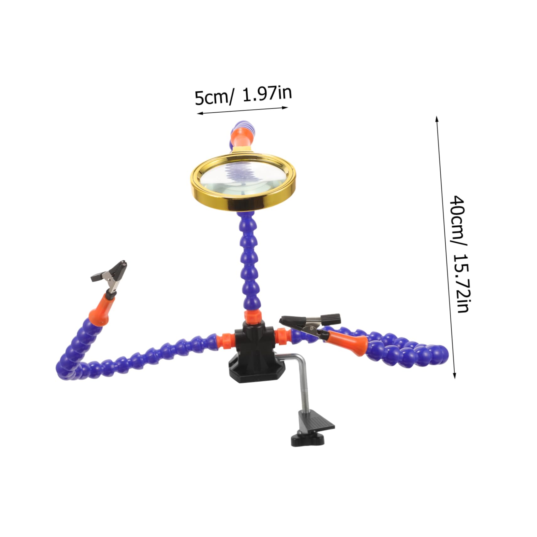 HOMSFOU Accessoires pour Table de Soudage Pince Crocodile 3 Griffes en Métal et Caoutchouc Loupe pour Soudure et Réparation Facile en Modélisme Aéronautique