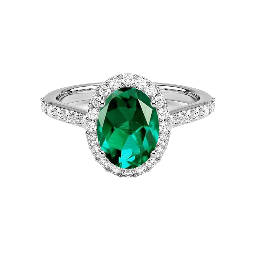 925 Sterling Silver Oval Shaped Ring 6X8 MM 1.5CT Gemstone Vintage Ring Engagement Ring for Women Oval Cut Unique Gemstone Bridal Wedding Ring Size 4~15