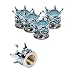 Mini-Factory Chrome Tire Valve Stem Caps Bling Car Decals Blue Crown Rhinestone Tire Caps for Car and Motorcycle (Blue)