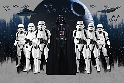 Komar Non-Woven Photo Wallpaper Star Wars The Dark Side Size 368 x 248 cm 4 Parts Including Paste Wallpaper Living Room Bedroom Black White - Image 2