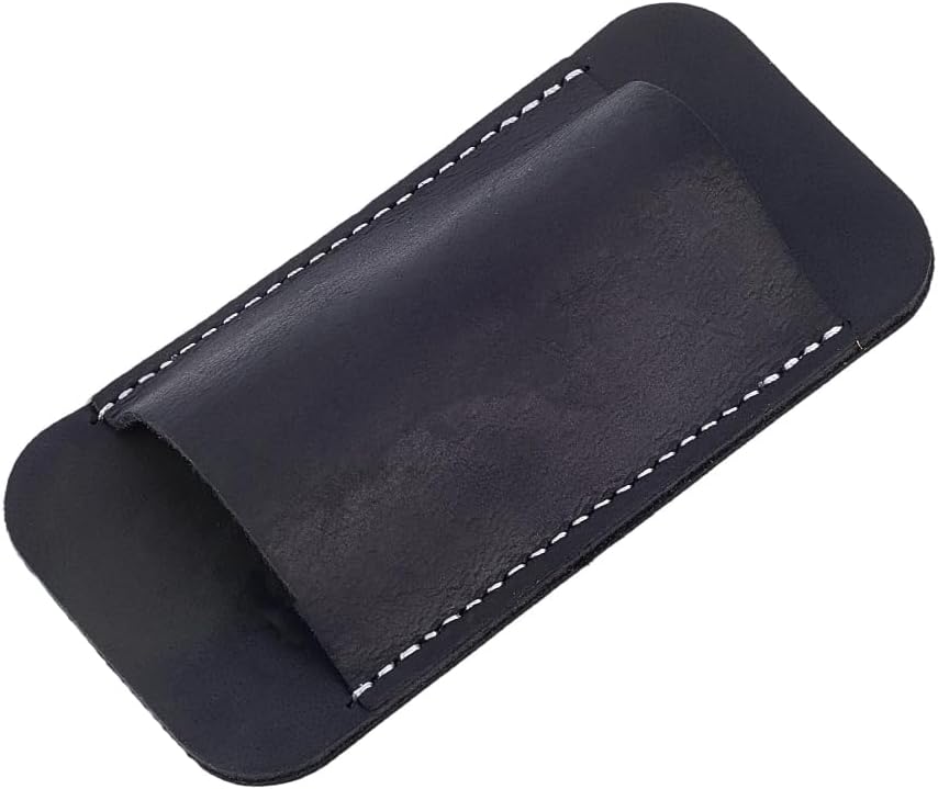 Genuine Leather Horizontal Knife Sheath with Clip EDC Belt Organizer Compact Draw Knife Holder Holster Cowhide Leather Durable Multitool Pouch Sheath for for Belt Pocket Organizer Men(Brown)