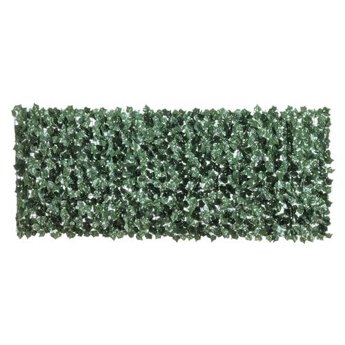 Outsunny Künstlicher Hecken Sichtschutz, UV Geschützt Sichtschutz, Grün Balkon Sichtschutz, Zaun Sichtschutzgitter mit Blättern, Hecken Zaun, WandKünstliche 240 x 100 cm für Garten Hochzeit
