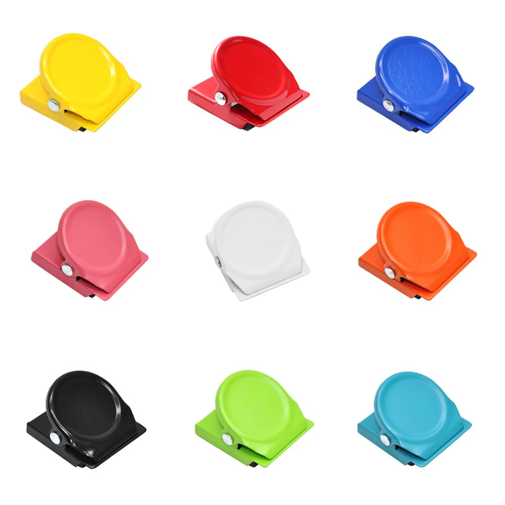 Magnetic Clips, 9Pcs Whiteboard Fridge Strong Magnets Clips for House Kitchen Office School Supplies
