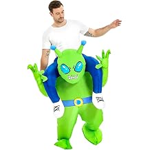 JUROSAICA Alien Costume Family Inflatable Alien Costume Ride On Halloween Costumes Set for Kids Parents