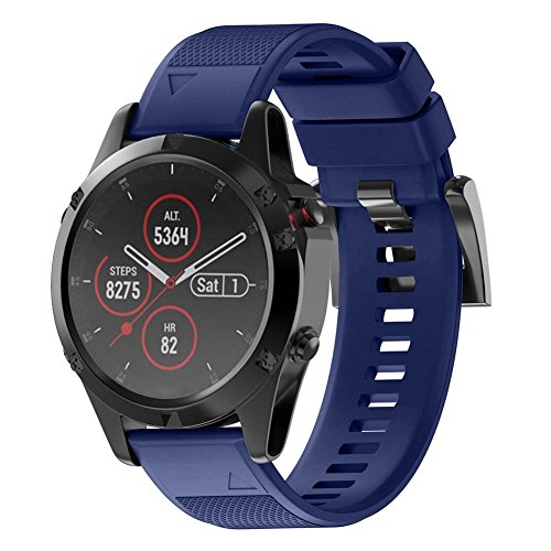 Crewell de Remplacement Bracelet de Montre Bracelet de Sangle Souple en Silicone pour Garmin Fenix 5 Plus